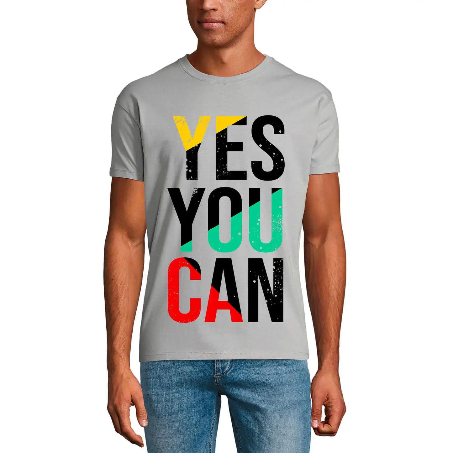 Men's Graphic T-Shirt Yes You Can Novelty Eco-Friendly Limited Edition Short Sleeve Tee-Shirt Vintage Birthday Gift Novelty