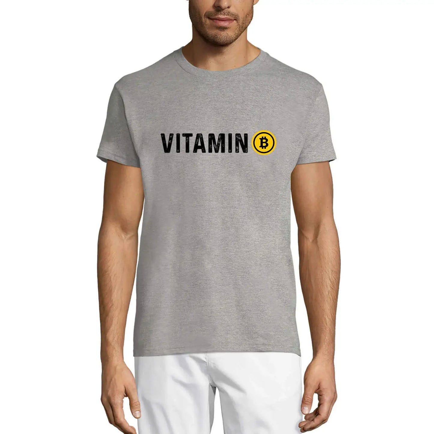 Men's Graphic T-Shirt Vitamin Bitcoin - Btc Hodl Shirt - Crypto Idea Eco-Friendly Limited Edition Short Sleeve Tee-Shirt Vintage Birthday Gift Novelty