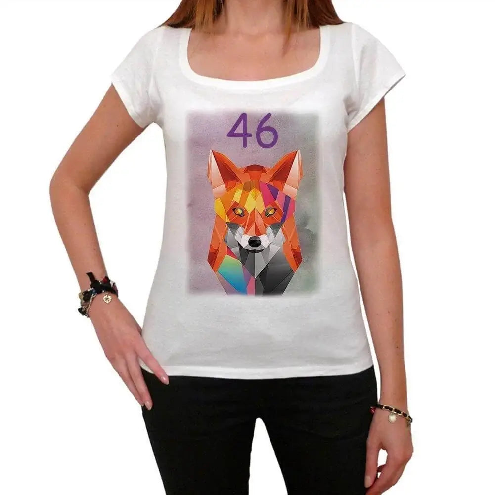 Women's Graphic T-Shirt Geometric Fox 46 46th Birthday Anniversary 46 Year Old Gift 1978 Vintage Eco-Friendly Ladies Short Sleeve Novelty Tee