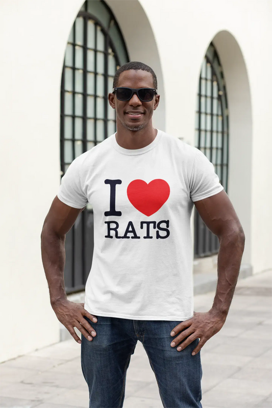 Homme Tee Vintage T Shirt Rats I Love Animals