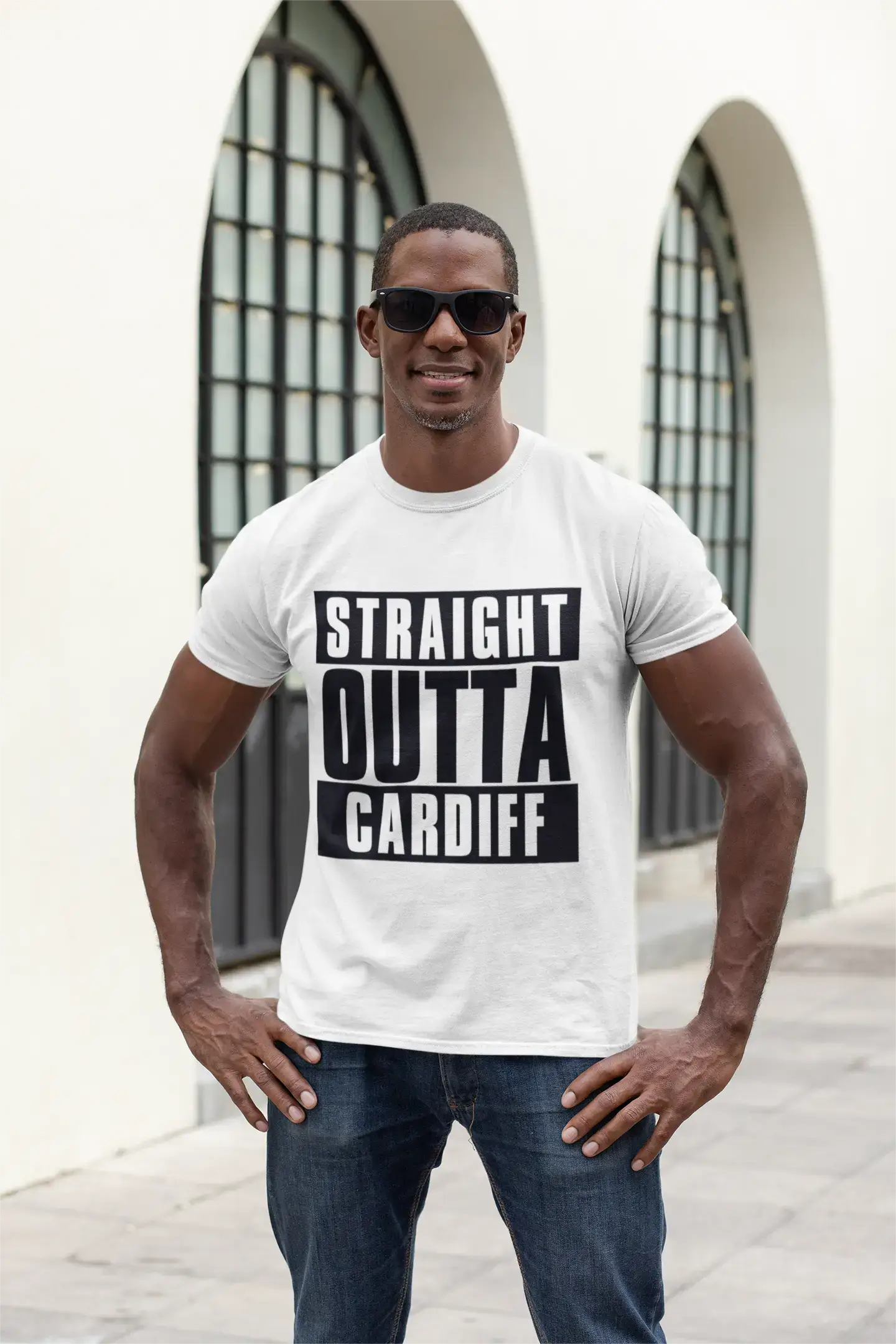 Straight Outta Cardiff, Men's Short Sleeve Round Neck T-shirt 00027
