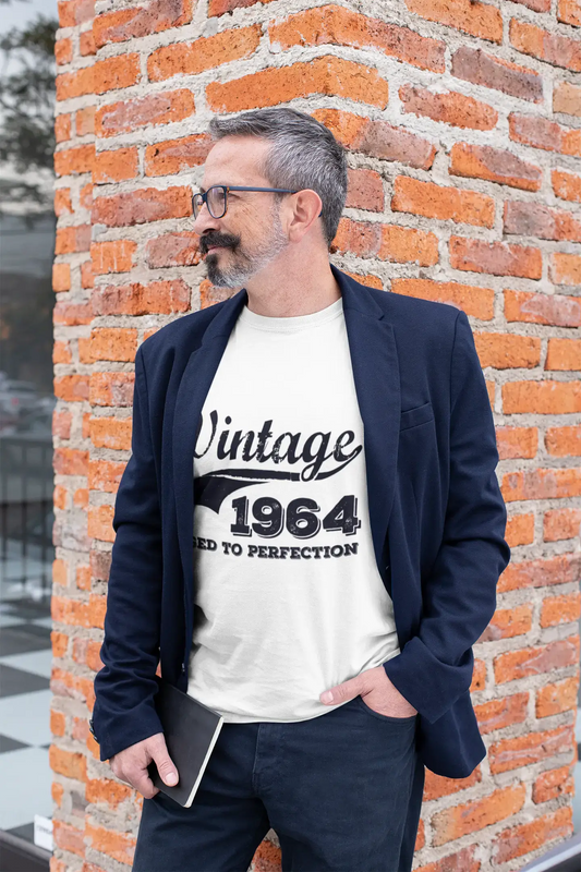 Vintage Aged to Perfection 1964 Men's Retro T shirt White Birthday Gift 00342