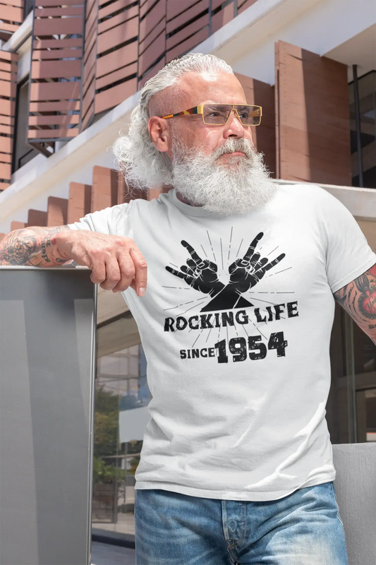 Rocking Life Since 1954 Men's T-shirt White Birthday Gift 00400