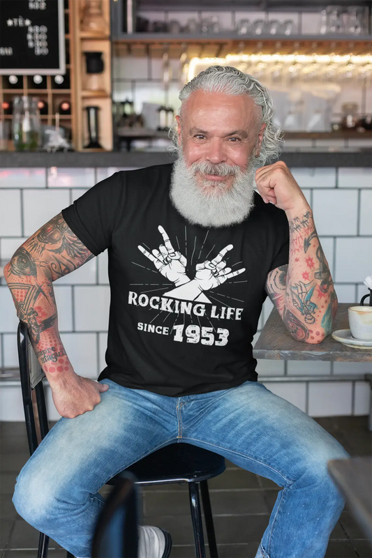 Rocking Life Since 1953 Men's T-shirt Black Birthday Gift 00419
