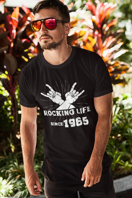 Rocking Life Since 1965 Men's T-shirt Black Birthday Gift 00419