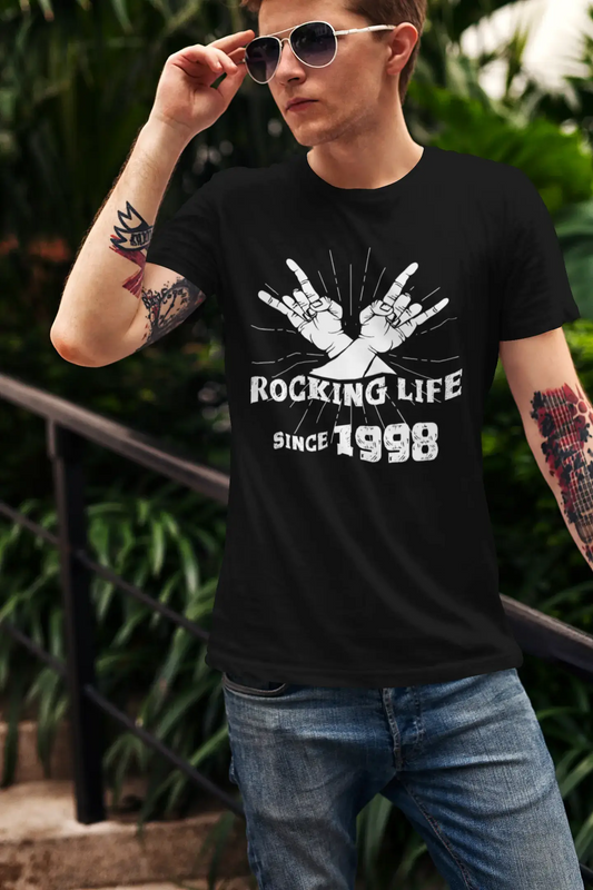 Rocking Life Since 1998 Men's T-shirt Black Birthday Gift 00419