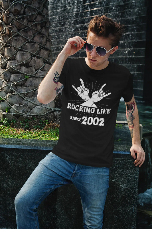 Rocking Life Since 2002 Men's T-shirt Black Birthday Gift 00419