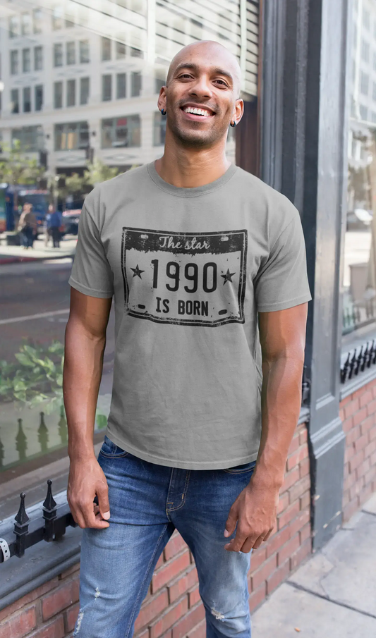 The Star 1990 is Born Men's T-shirt Grey Birthday Gift 00454