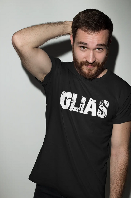 glias Men's Retro T shirt Black Birthday Gift 00553