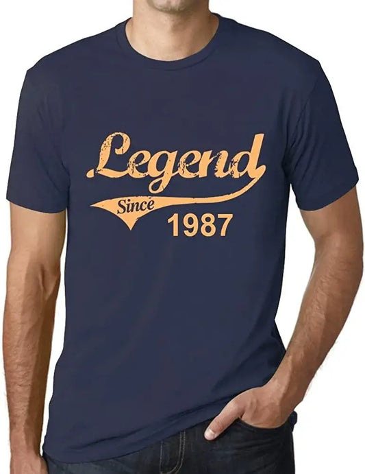 Men's Graphic T-Shirt Legend Since 1987 37th Birthday Anniversary 37 Year Old Gift 1987 Vintage Eco-Friendly Short Sleeve Novelty Tee