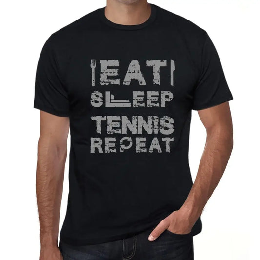 Men's Graphic T-Shirt Eat Sleep Tennis Repeat Eco-Friendly Limited Edition Short Sleeve Tee-Shirt Vintage Birthday Gift Novelty