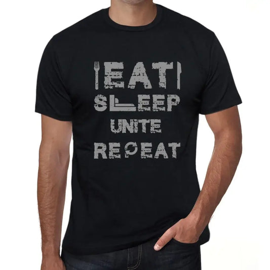 Men's Graphic T-Shirt Eat Sleep Unite Repeat Eco-Friendly Limited Edition Short Sleeve Tee-Shirt Vintage Birthday Gift Novelty