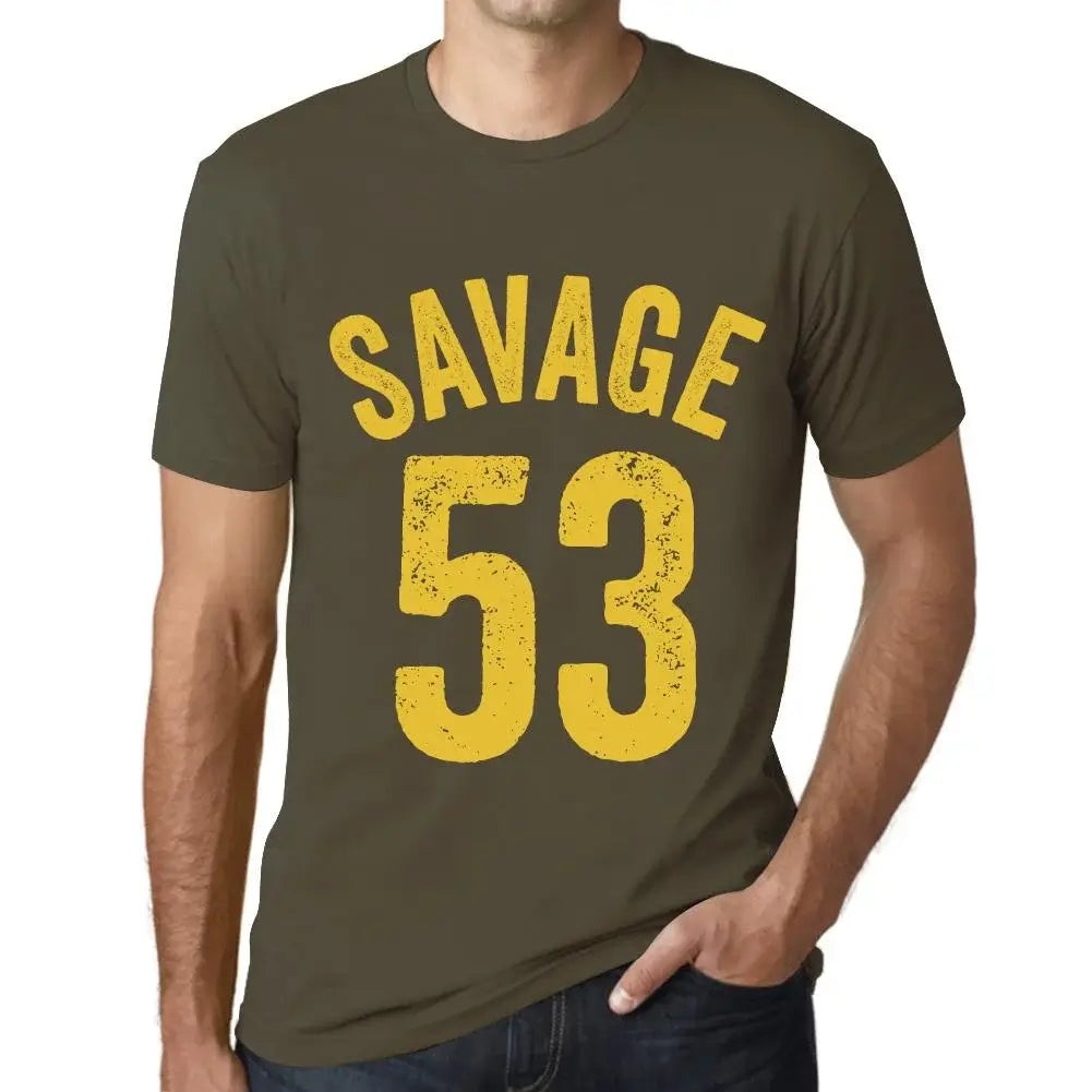 Men's Graphic T-Shirt Savage 53 53rd Birthday Anniversary 53 Year Old Gift 1971 Vintage Eco-Friendly Short Sleeve Novelty Tee