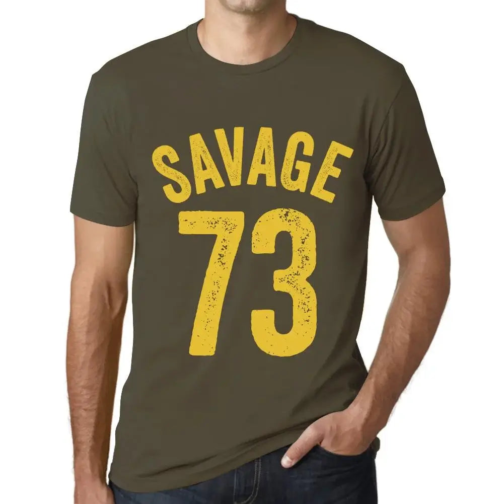 Men's Graphic T-Shirt Savage 73 73rd Birthday Anniversary 73 Year Old Gift 1951 Vintage Eco-Friendly Short Sleeve Novelty Tee