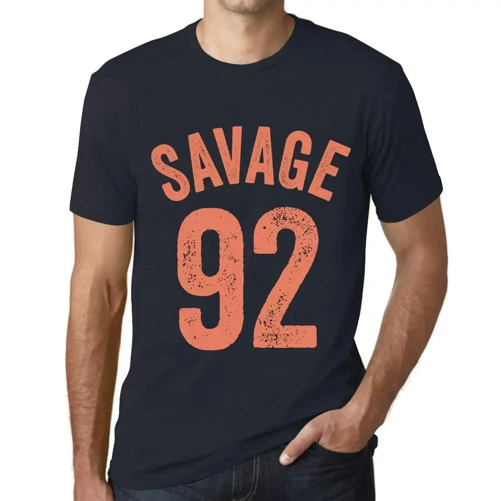 Men's Graphic T-Shirt Savage 92 92nd Birthday Anniversary 92 Year Old Gift 1932 Vintage Eco-Friendly Short Sleeve Novelty Tee