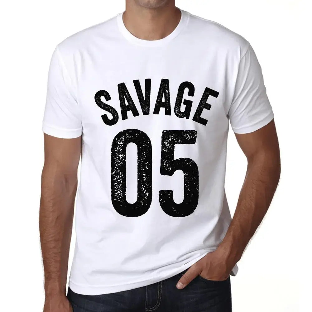 Men's Graphic T-Shirt Savage 05 5th Birthday Anniversary 5 Year Old Gift 2019 Vintage Eco-Friendly Short Sleeve Novelty Tee