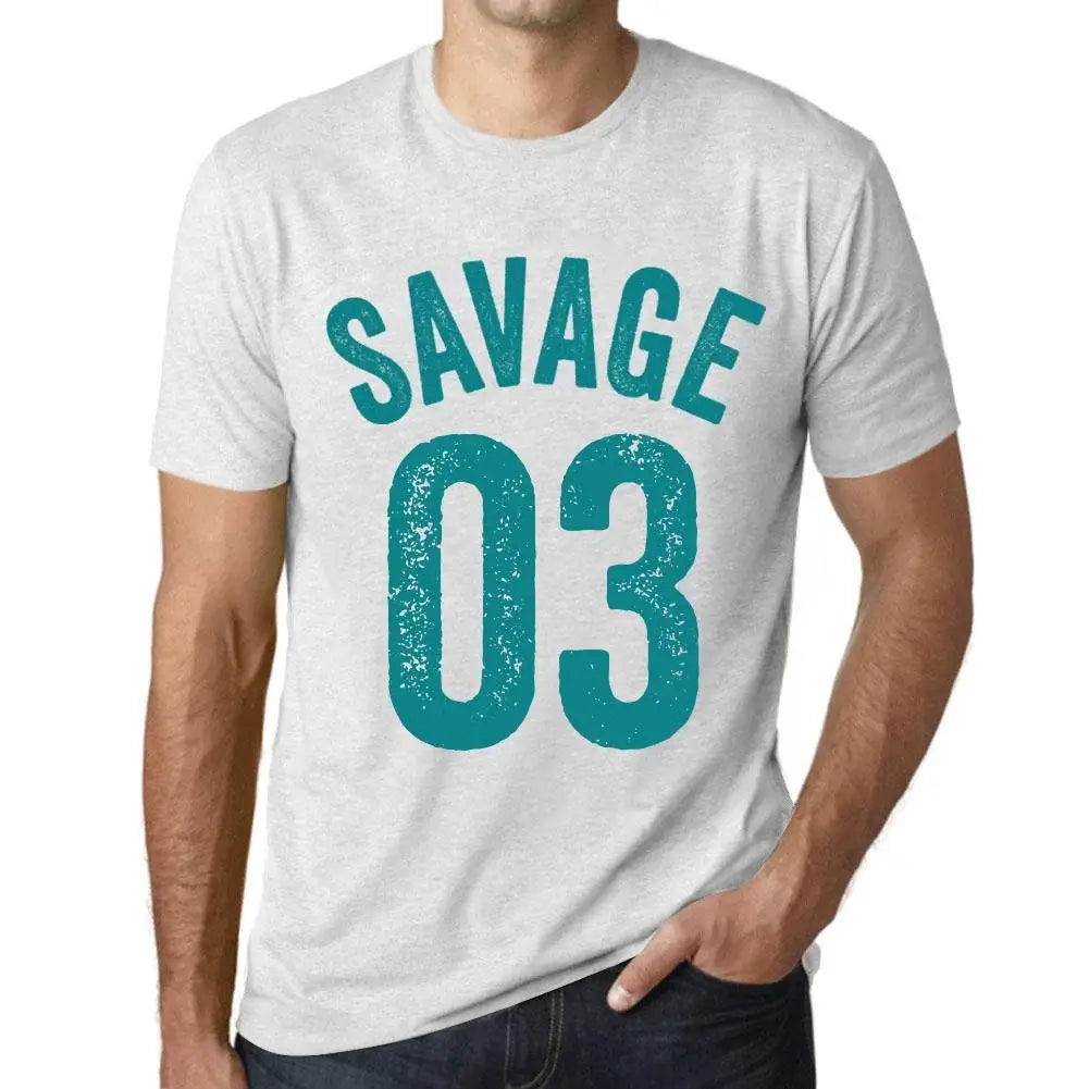 Men's Graphic T-Shirt Savage 03 3rd Birthday Anniversary 3 Year Old Gift 2021 Vintage Eco-Friendly Short Sleeve Novelty Tee