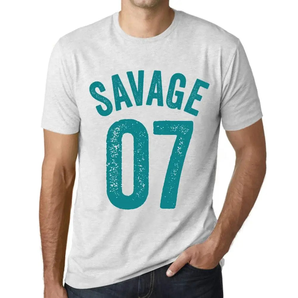 Men's Graphic T-Shirt Savage 07 7th Birthday Anniversary 7 Year Old Gift 2017 Vintage Eco-Friendly Short Sleeve Novelty Tee