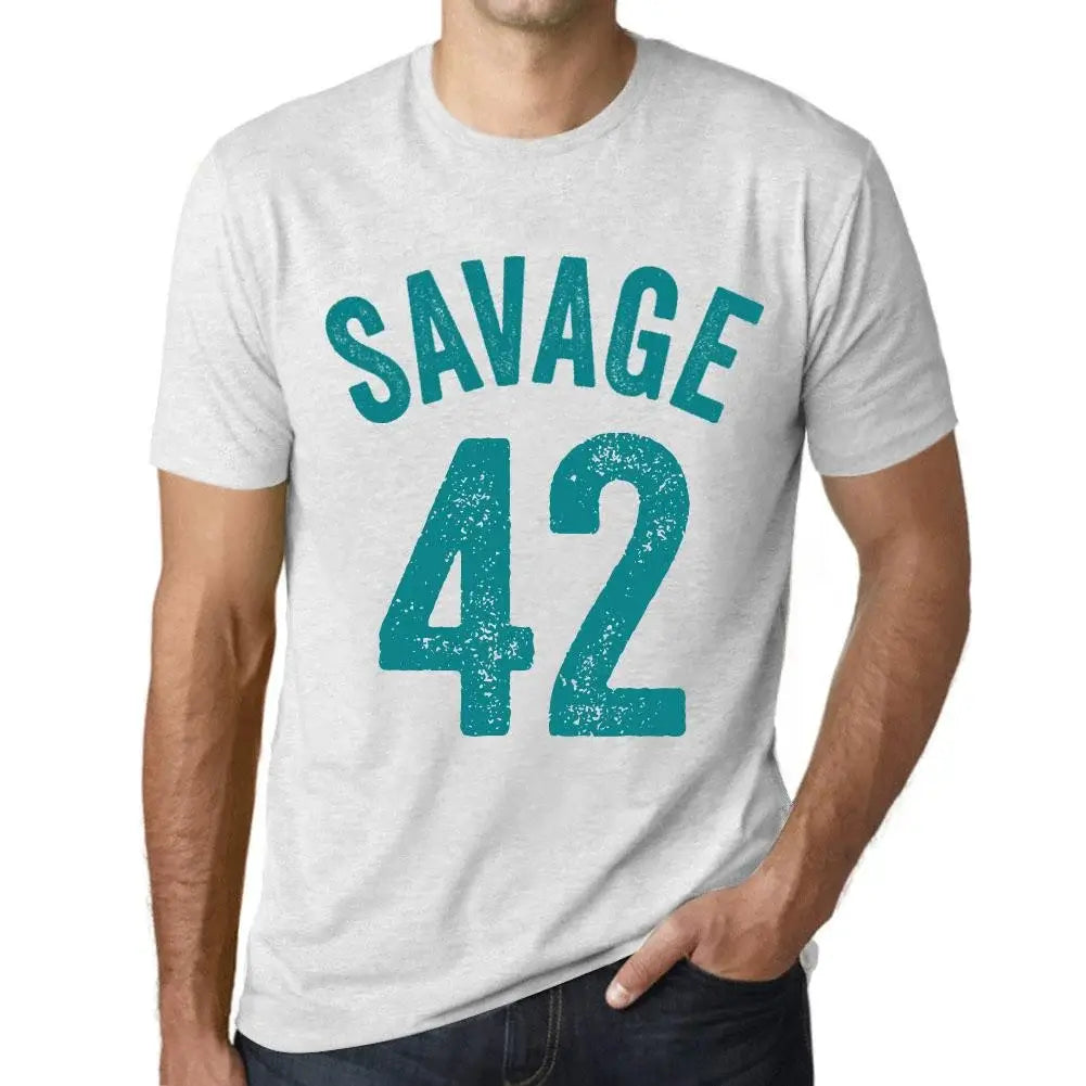 Men's Graphic T-Shirt Savage 42 42nd Birthday Anniversary 42 Year Old Gift 1982 Vintage Eco-Friendly Short Sleeve Novelty Tee