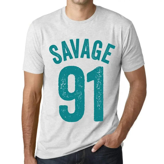 Men's Graphic T-Shirt Savage 91 91st Birthday Anniversary 91 Year Old Gift 1933 Vintage Eco-Friendly Short Sleeve Novelty Tee