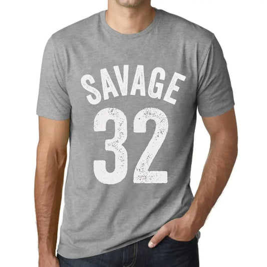 Men's Graphic T-Shirt Savage 32 32nd Birthday Anniversary 32 Year Old Gift 1992 Vintage Eco-Friendly Short Sleeve Novelty Tee