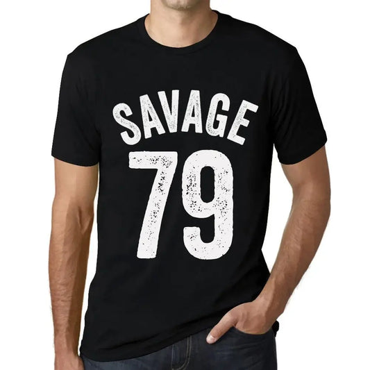 Men's Graphic T-Shirt Savage 79 79th Birthday Anniversary 79 Year Old Gift 1945 Vintage Eco-Friendly Short Sleeve Novelty Tee