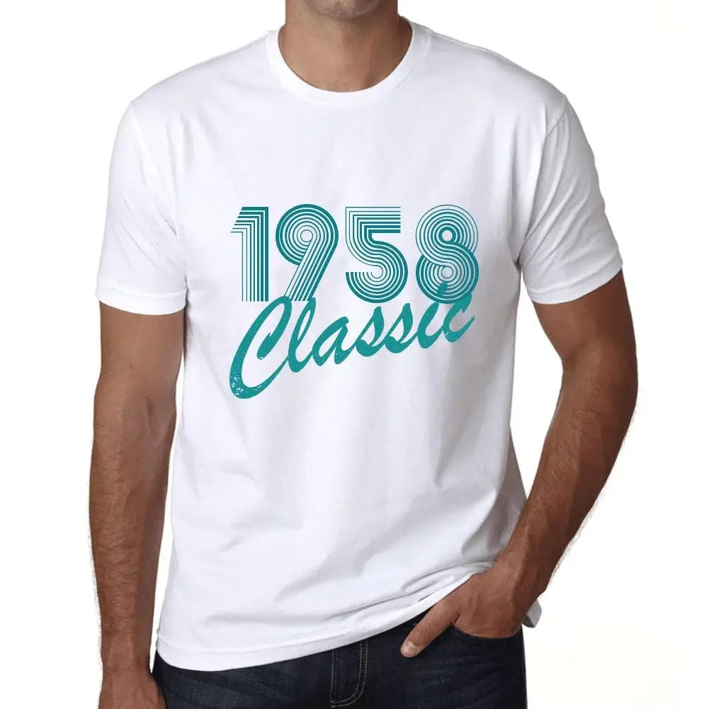 Men's Graphic T-Shirt Classic 1958 66th Birthday Anniversary 66 Year Old Gift 1958 Vintage Eco-Friendly Short Sleeve Novelty Tee