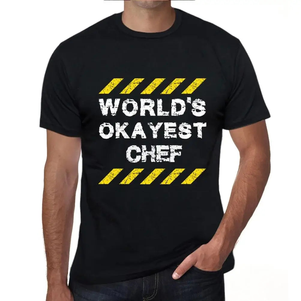 Men's Graphic T-Shirt Worlds Okayest Chef Eco-Friendly Limited Edition Short Sleeve Tee-Shirt Vintage Birthday Gift Novelty