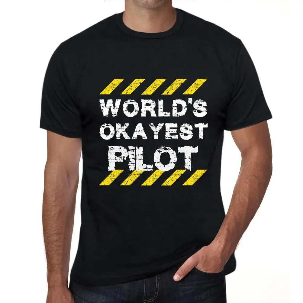 Men's Graphic T-Shirt Worlds Okayest Pilot Eco-Friendly Limited Edition Short Sleeve Tee-Shirt Vintage Birthday Gift Novelty