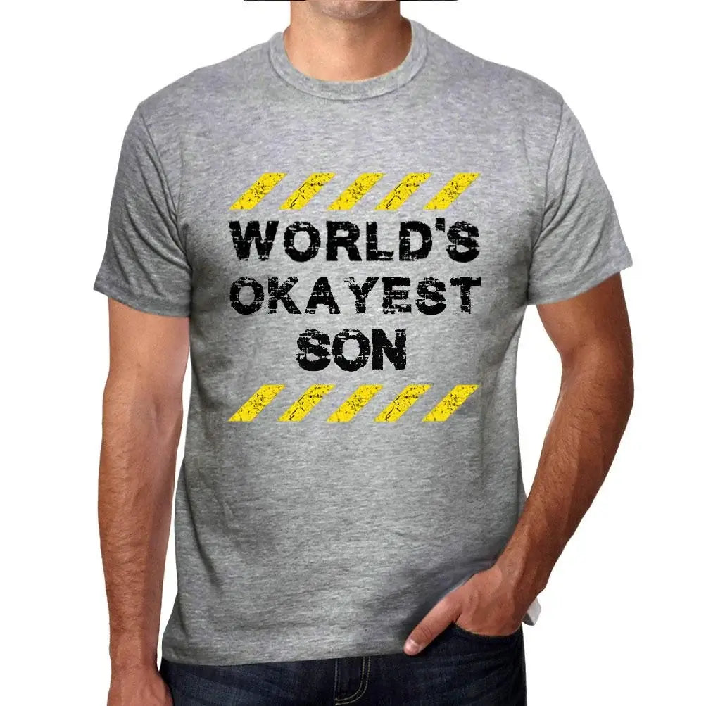 Men's Graphic T-Shirt Worlds Okayest Son Eco-Friendly Limited Edition Short Sleeve Tee-Shirt Vintage Birthday Gift Novelty