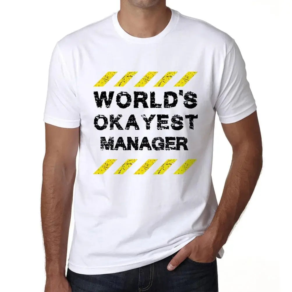 Men's Graphic T-Shirt Worlds Okayest Manager Eco-Friendly Limited Edition Short Sleeve Tee-Shirt Vintage Birthday Gift Novelty