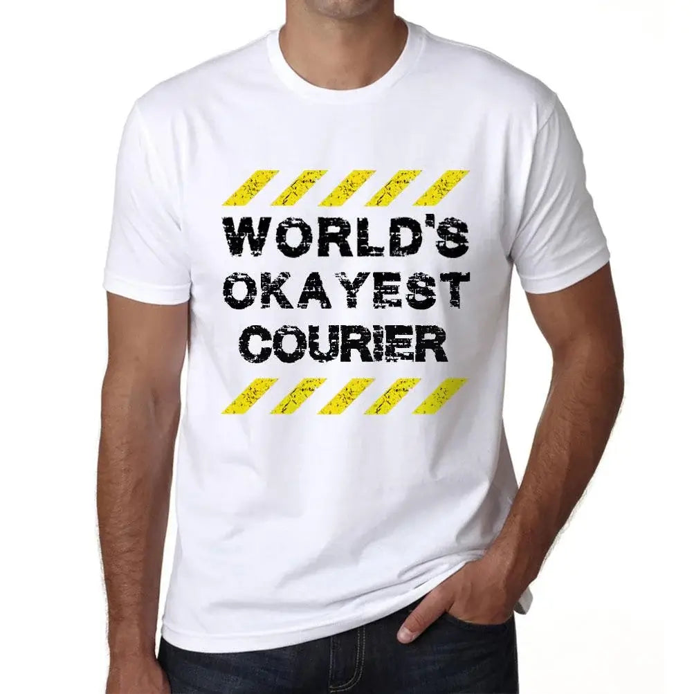 Men's Graphic T-Shirt Worlds Okayest Courier Eco-Friendly Limited Edition Short Sleeve Tee-Shirt Vintage Birthday Gift Novelty