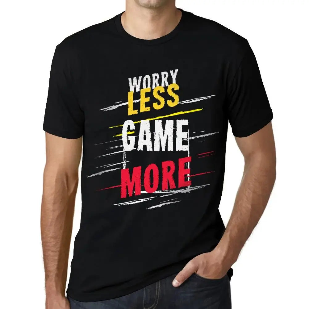 Men's Graphic T-Shirt Worry Less Game More Eco-Friendly Limited Edition Short Sleeve Tee-Shirt Vintage Birthday Gift Novelty