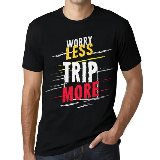 Men's Graphic T-Shirt Worry Less Trip More Eco-Friendly Limited Edition Short Sleeve Tee-Shirt Vintage Birthday Gift Novelty