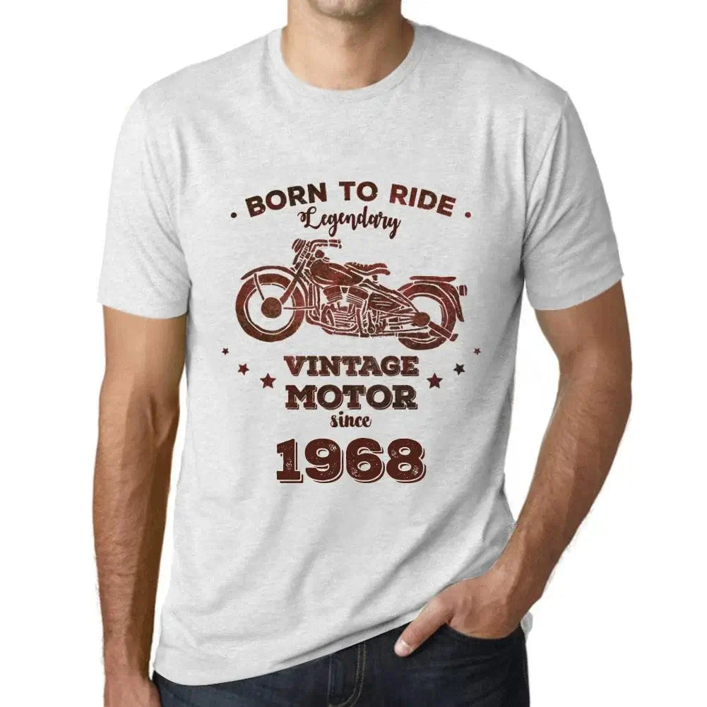 Men's Graphic T-Shirt Born to Ride Legendary Motor Since 1968 56th Birthday Anniversary 56 Year Old Gift 1968 Vintage Eco-Friendly Short Sleeve Novelty Tee