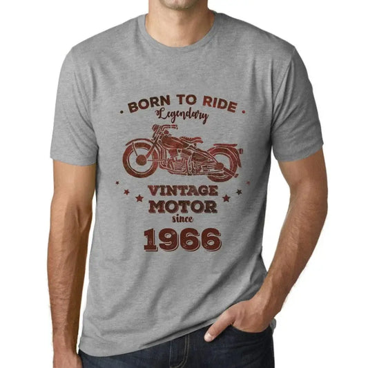Men's Graphic T-Shirt Born to Ride Legendary Motor Since 1966 58th Birthday Anniversary 58 Year Old Gift 1966 Vintage Eco-Friendly Short Sleeve Novelty Tee