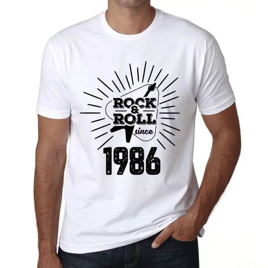Men's Graphic T-Shirt Guitar and Rock & Roll Since 1986 38th Birthday Anniversary 38 Year Old Gift 1986 Vintage Eco-Friendly Short Sleeve Novelty Tee