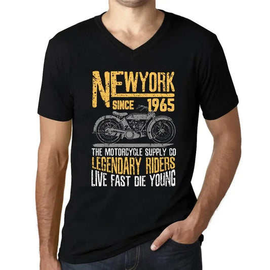 Men's Graphic T-Shirt V Neck Motorcycle Legendary Riders Since 1965 59th Birthday Anniversary 59 Year Old Gift 1965 Vintage Eco-Friendly Short Sleeve Novelty Tee