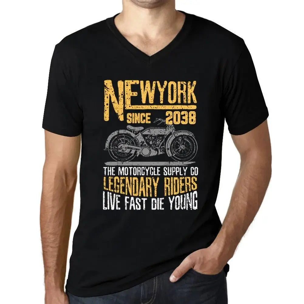 Men's Graphic T-Shirt V Neck Motorcycle Legendary Riders Since 2038