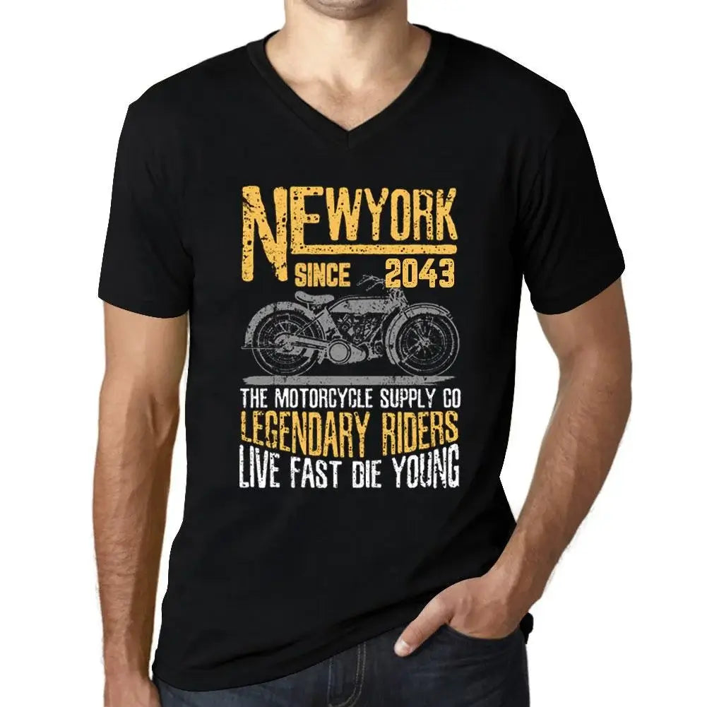 Men's Graphic T-Shirt V Neck Motorcycle Legendary Riders Since 2043