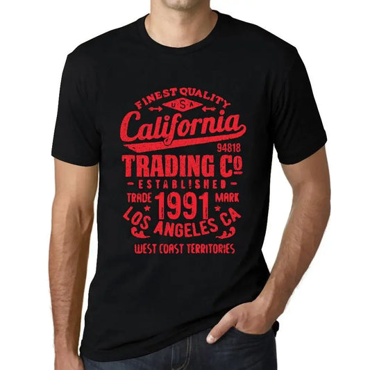 Men's Graphic T-Shirt California Trading Since 1991 33rd Birthday Anniversary 33 Year Old Gift 1991 Vintage Eco-Friendly Short Sleeve Novelty Tee