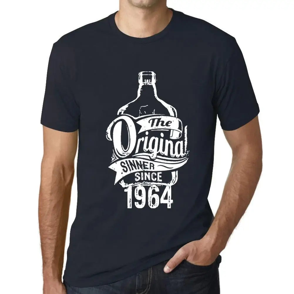 Men's Graphic T-Shirt The Original Sinner Since 1964 60th Birthday Anniversary 60 Year Old Gift 1964 Vintage Eco-Friendly Short Sleeve Novelty Tee