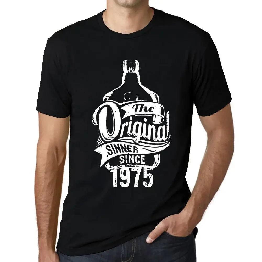 Men's Graphic T-Shirt The Original Sinner Since 1975 49th Birthday Anniversary 49 Year Old Gift 1975 Vintage Eco-Friendly Short Sleeve Novelty Tee