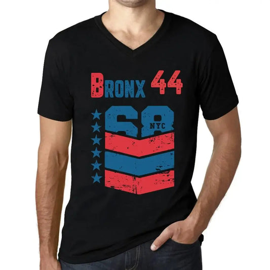 Men's Graphic T-Shirt V Neck Bronx 44 44th Birthday Anniversary 44 Year Old Gift 1980 Vintage Eco-Friendly Short Sleeve Novelty Tee
