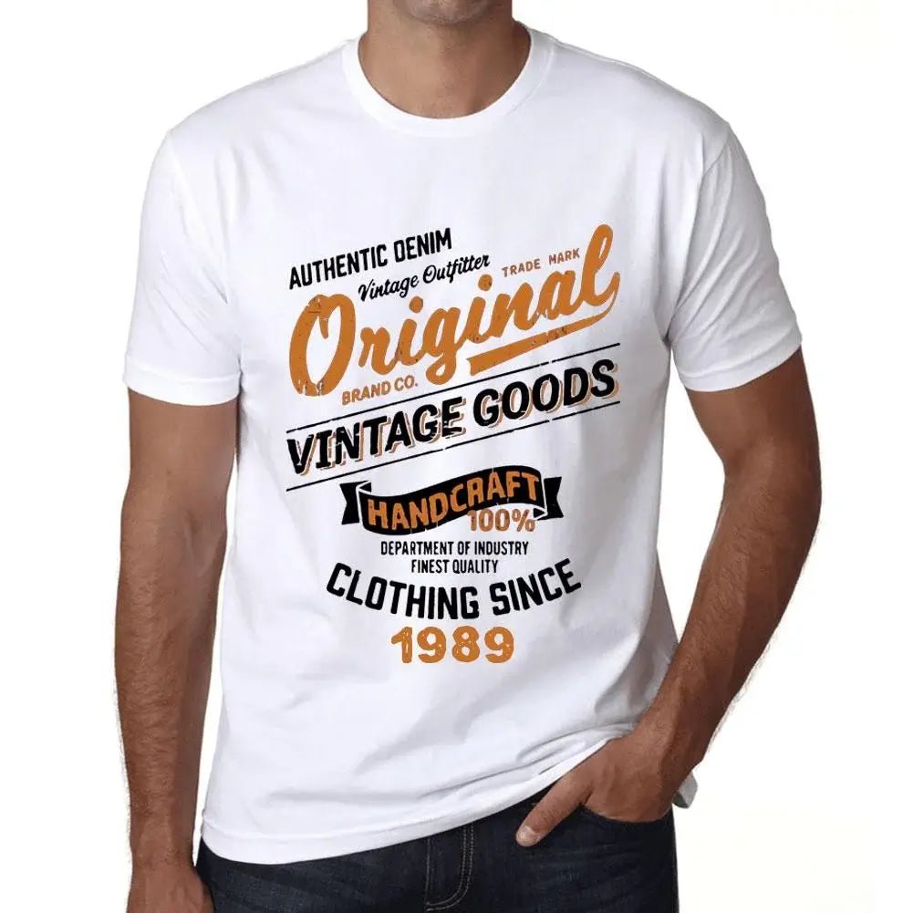 Men's Graphic T-Shirt Original Vintage Clothing Since 1989 35th Birthday Anniversary 35 Year Old Gift 1989 Vintage Eco-Friendly Short Sleeve Novelty Tee