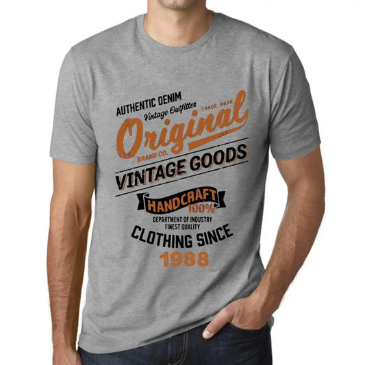 Men's Graphic T-Shirt Original Vintage Clothing Since 1988 36th Birthday Anniversary 36 Year Old Gift 1988 Vintage Eco-Friendly Short Sleeve Novelty Tee