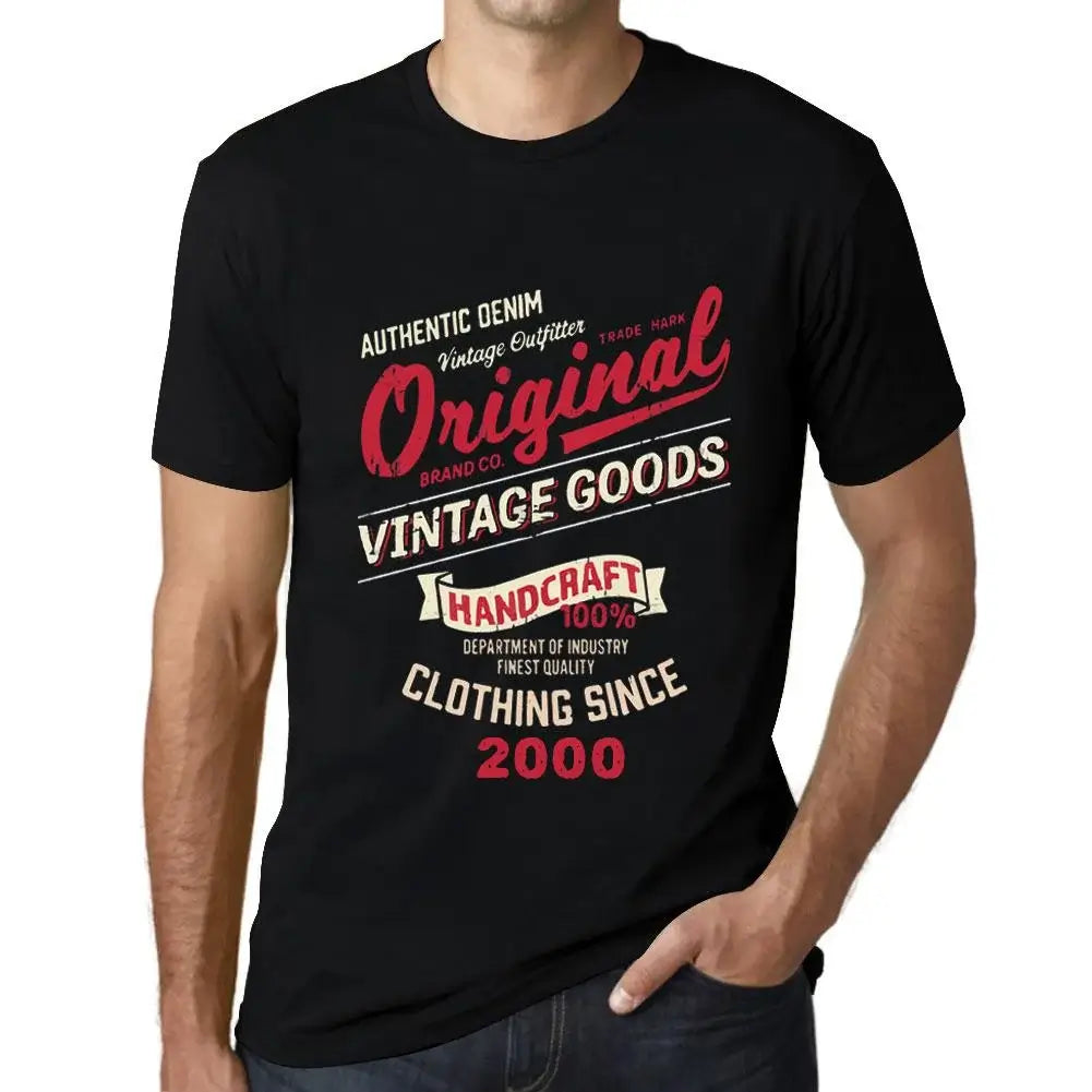 Men's Graphic T-Shirt Original Vintage Clothing Since 2000 24th Birthday Anniversary 24 Year Old Gift 2000 Vintage Eco-Friendly Short Sleeve Novelty Tee