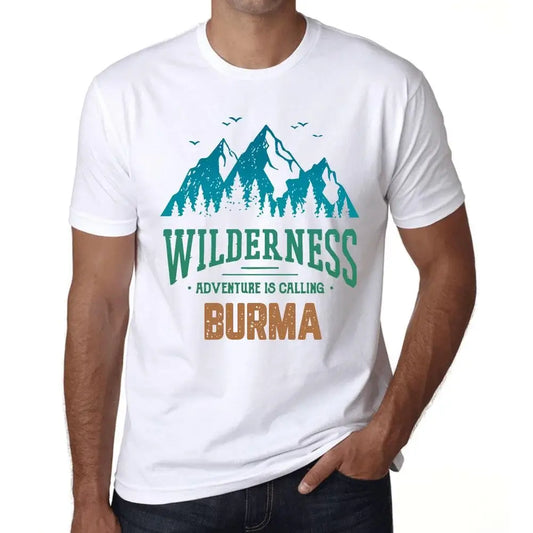 Men's Graphic T-Shirt Wilderness, Adventure Is Calling Burma Eco-Friendly Limited Edition Short Sleeve Tee-Shirt Vintage Birthday Gift Novelty
