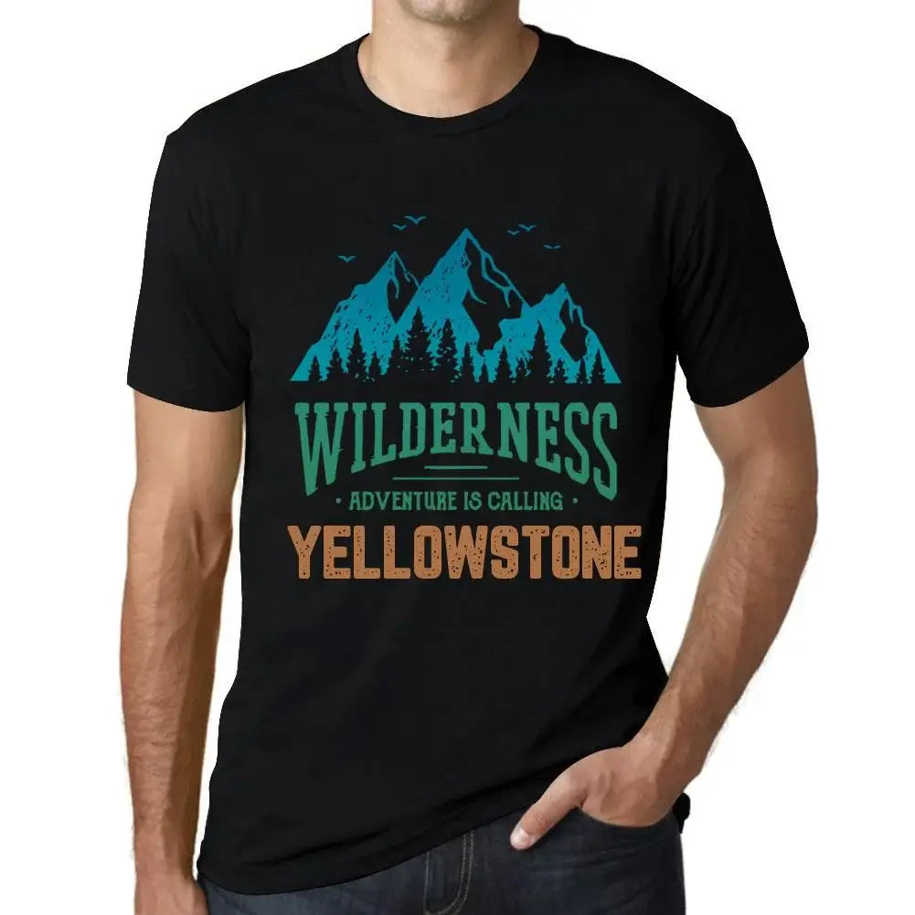 Men's Graphic T-Shirt Wilderness, Adventure Is Calling Yellowstone Eco-Friendly Limited Edition Short Sleeve Tee-Shirt Vintage Birthday Gift Novelty