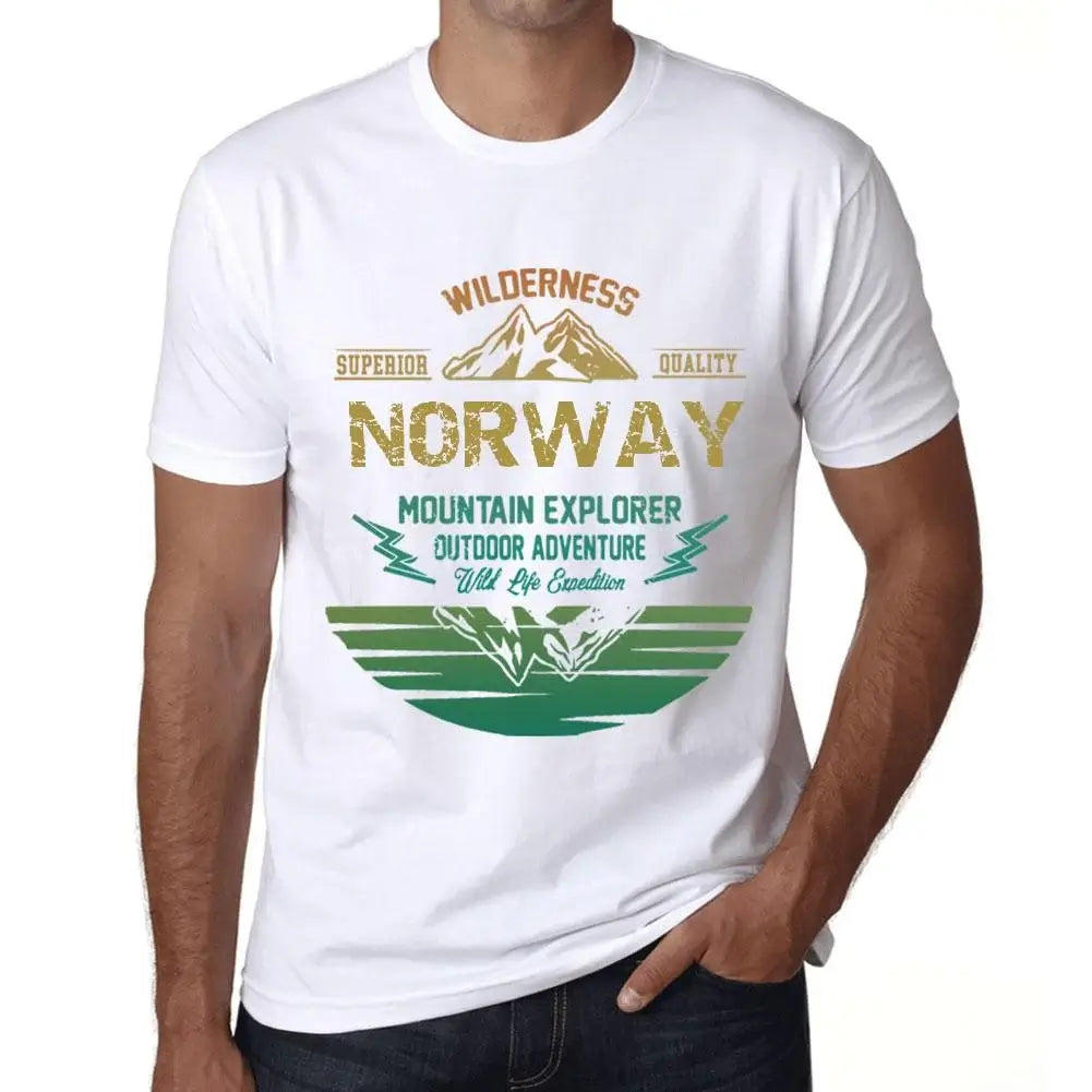 Men's Graphic T-Shirt Outdoor Adventure, Wilderness, Mountain Explorer Norway Eco-Friendly Limited Edition Short Sleeve Tee-Shirt Vintage Birthday Gift Novelty